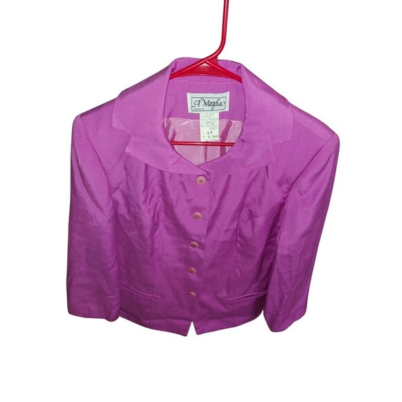 Vintage A'maglia Blazer Purple Womans Size 12 1970's Union Made - Picture 7 of 11